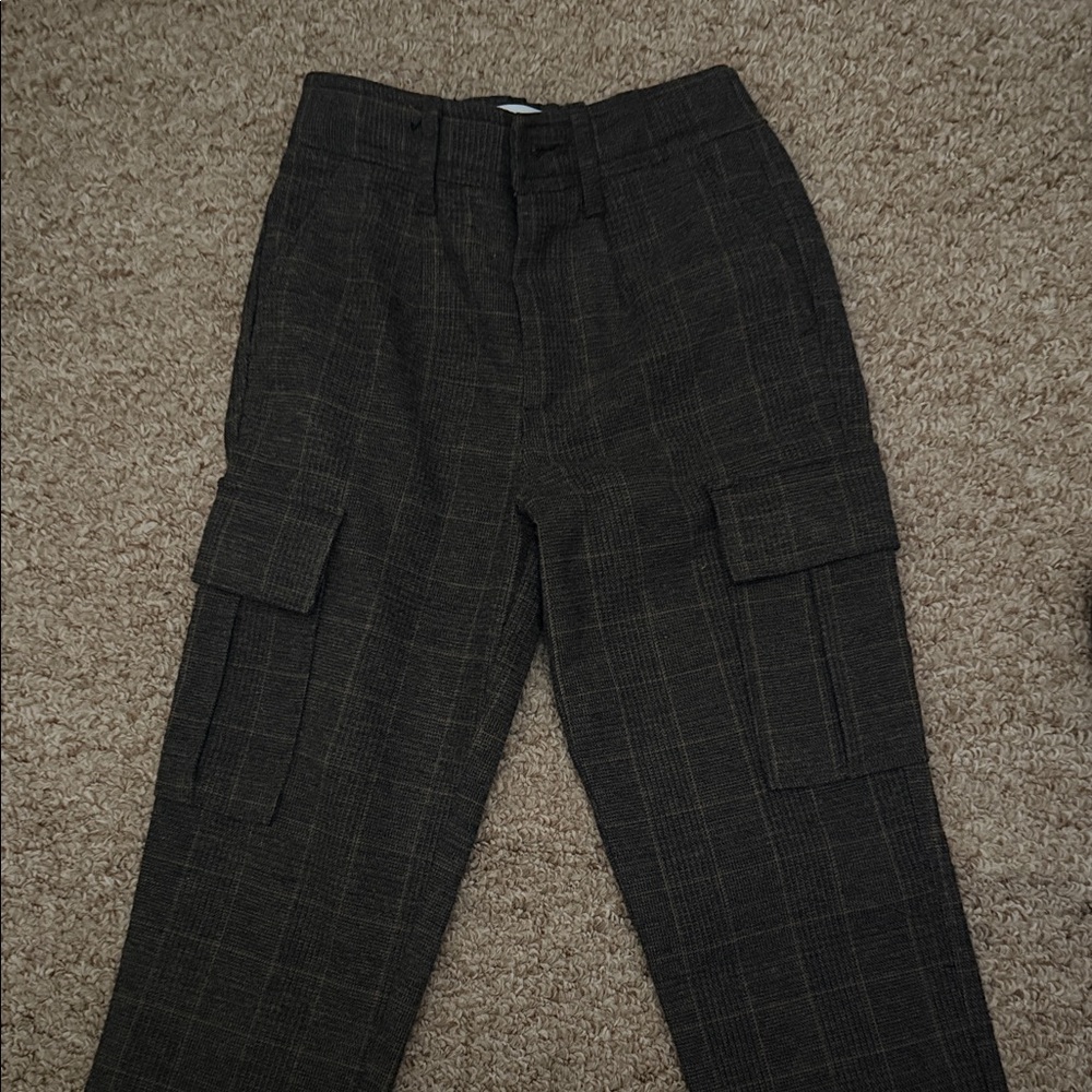 Zara Black Plaid Cargo Pants